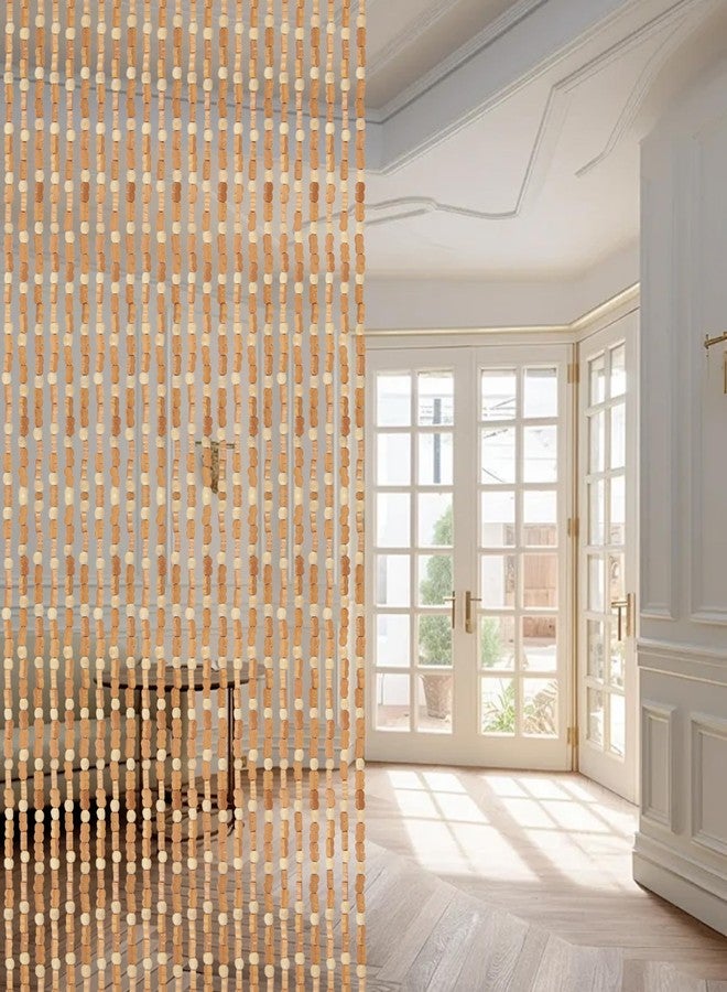 Ezcasch Bamboo Curtains - 45 Strand Beaded Curtain for Doorways - Handmade Bamboo & Wooden Room Divider - Boho Style - 35.4" x 79", Deep Colour - Image 1